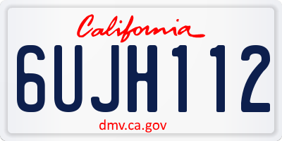 CA license plate 6UJH112