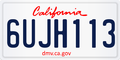 CA license plate 6UJH113