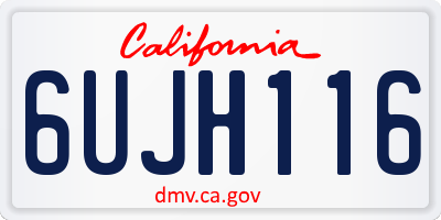 CA license plate 6UJH116