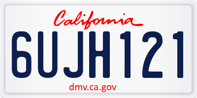 CA license plate 6UJH121