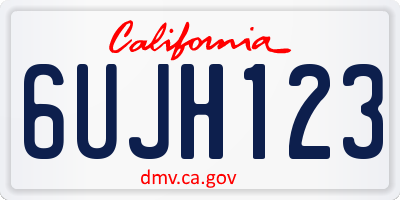 CA license plate 6UJH123