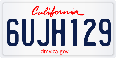 CA license plate 6UJH129
