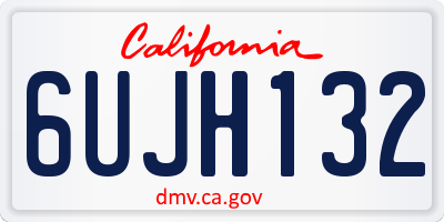CA license plate 6UJH132