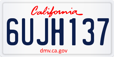 CA license plate 6UJH137