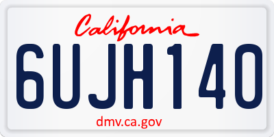 CA license plate 6UJH140