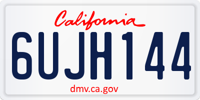 CA license plate 6UJH144