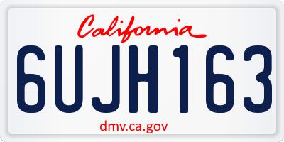 CA license plate 6UJH163