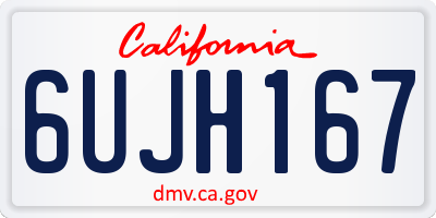 CA license plate 6UJH167
