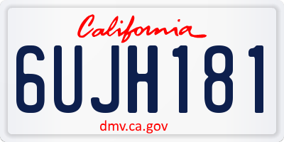 CA license plate 6UJH181