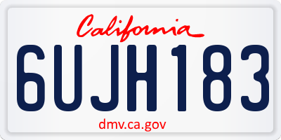 CA license plate 6UJH183