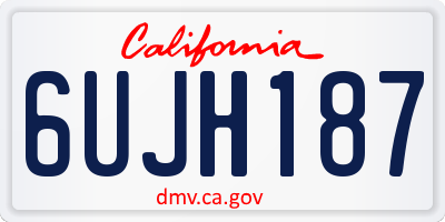 CA license plate 6UJH187