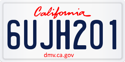 CA license plate 6UJH201