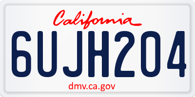 CA license plate 6UJH204