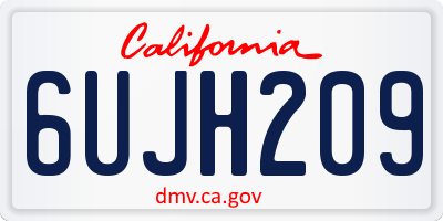 CA license plate 6UJH209
