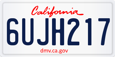 CA license plate 6UJH217