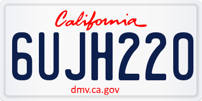 CA license plate 6UJH220