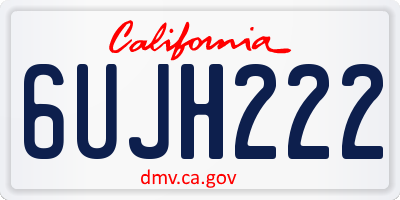 CA license plate 6UJH222