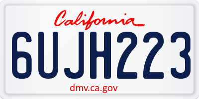 CA license plate 6UJH223