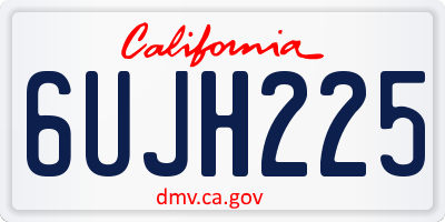 CA license plate 6UJH225