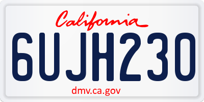 CA license plate 6UJH230