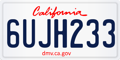 CA license plate 6UJH233
