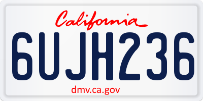 CA license plate 6UJH236