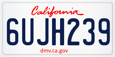 CA license plate 6UJH239
