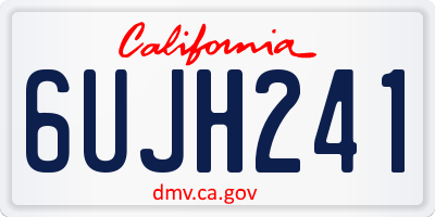 CA license plate 6UJH241