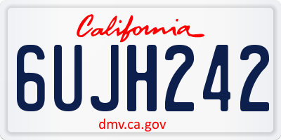 CA license plate 6UJH242