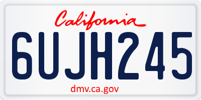 CA license plate 6UJH245