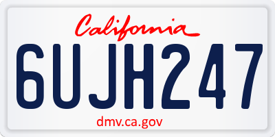 CA license plate 6UJH247