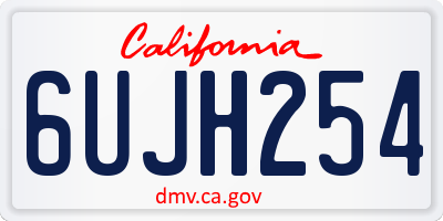 CA license plate 6UJH254