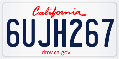 CA license plate 6UJH267