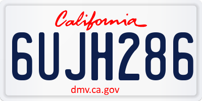 CA license plate 6UJH286