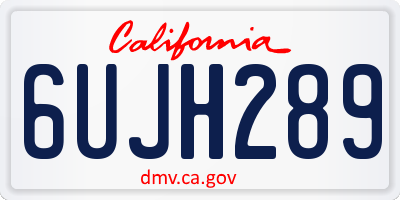 CA license plate 6UJH289