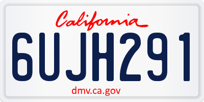 CA license plate 6UJH291