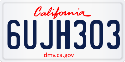 CA license plate 6UJH303