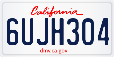 CA license plate 6UJH304