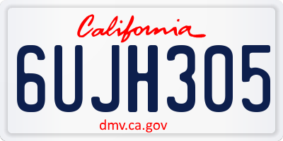 CA license plate 6UJH305