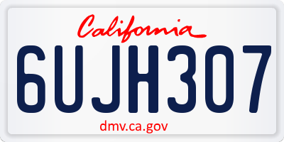 CA license plate 6UJH307