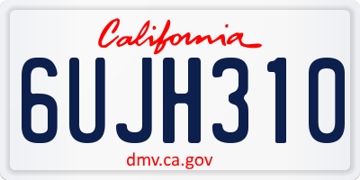 CA license plate 6UJH310