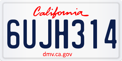 CA license plate 6UJH314
