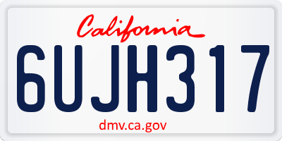 CA license plate 6UJH317