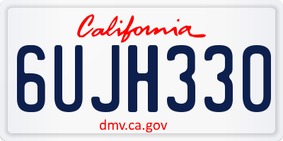 CA license plate 6UJH330