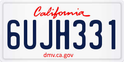 CA license plate 6UJH331