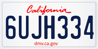 CA license plate 6UJH334