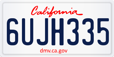 CA license plate 6UJH335