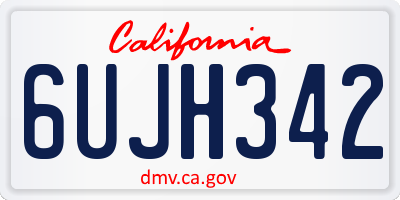 CA license plate 6UJH342