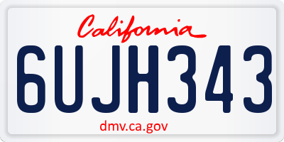 CA license plate 6UJH343