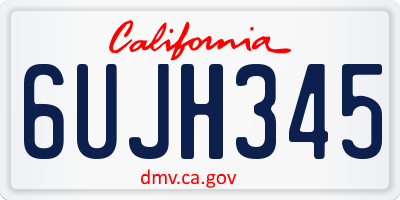 CA license plate 6UJH345